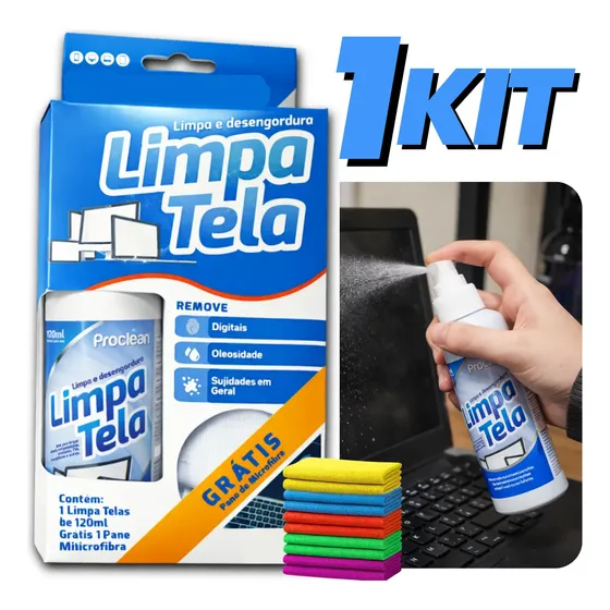 Limpa Telas Kit Tvs Notebook Celulares Vidro Lentes Monitor