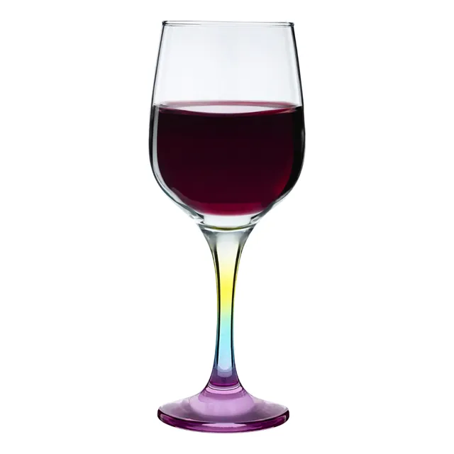 Copas Vidrio Vino Tinto Cristal Resistente Lav 480ml Color Arcoiris 6 Piezas