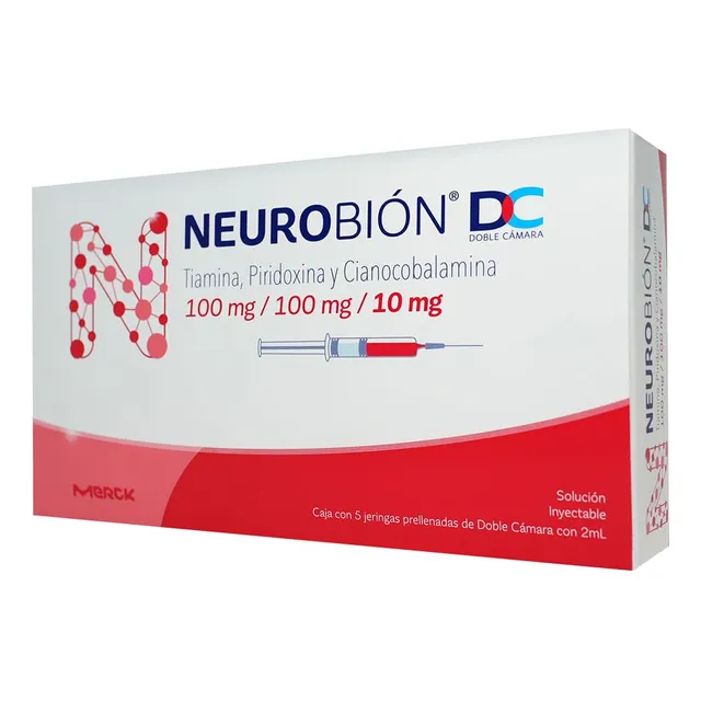 Neurobion Dc Solución Inyectable 100 Mg/100 Mg/10 Mg, 5 Jeringas Precargadas Doble Cámara 2 Ml