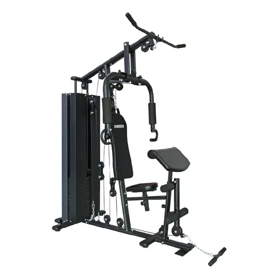 Multigimnasio ARG-63167 Completo 100 kg C\u002Fscott RANDERS Protección de Pesas Estructura Negro Tapizado Negro y protección de pesas. | Cuotas sin interés