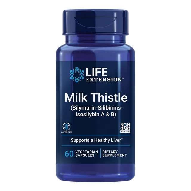 Cardo Mariano Con Vitaminas A Y B Life Extension 60 Cápsulas Sin Sabor