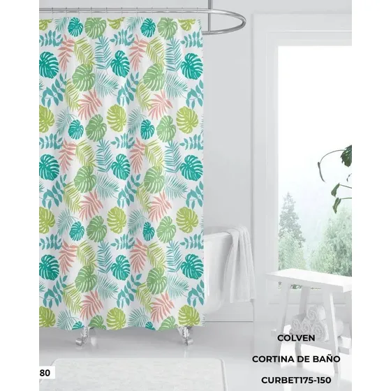 Cortina De Baño Ducha Con Sus Ganchos Tienda Chacao