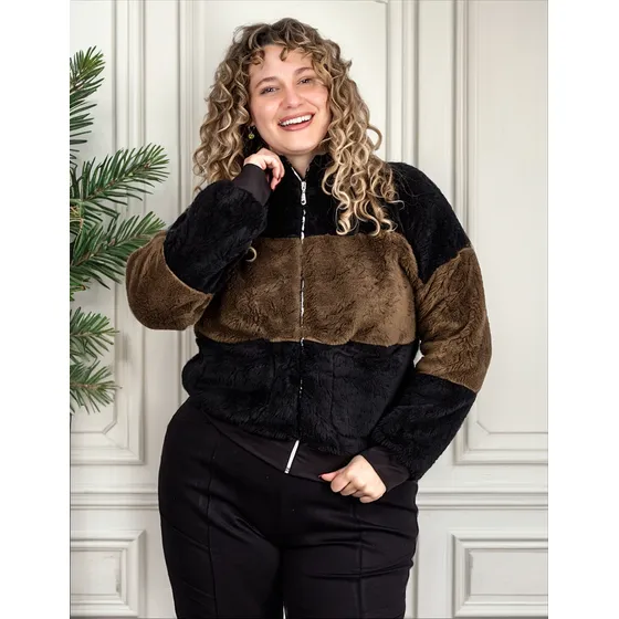 Campera Puffer Corta Corderito Bifaz Abrigo Onara Invierno C