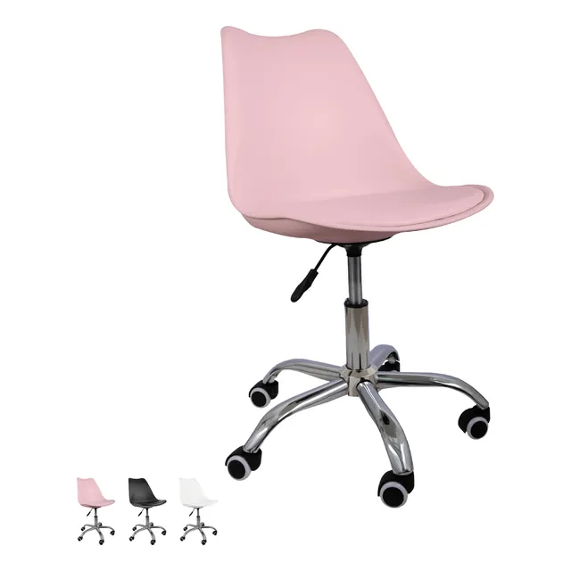 Silla De Oficina Acolchonada Eames Tulip Con Ruedas Cómoda