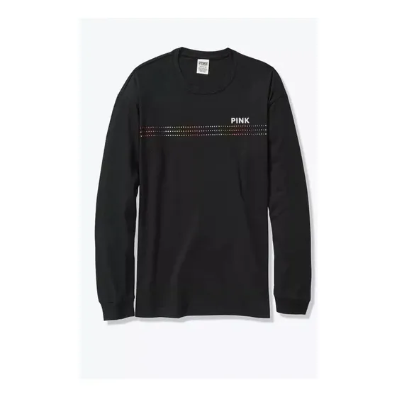 Victoria's Secret Pink Sueter Manga Larga Negro L
