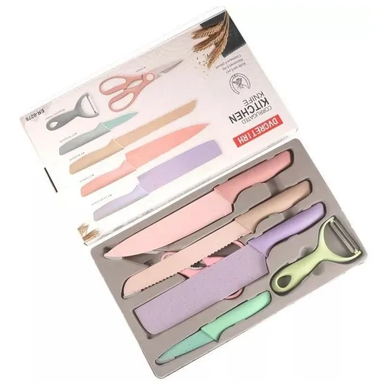 Juego De Cuchillos De Cocina De Acero Inoxidable De 6 Piezas