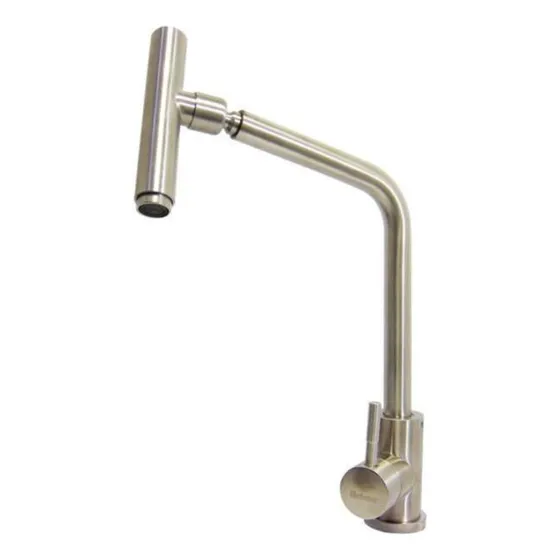 Llave Para Fregadero Individual Metálico Cabezal Giratorio 