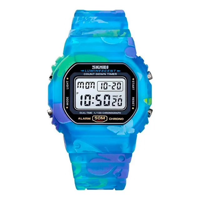Skmei - Reloj 1627bu Digital Para Unisex Correa Azul Bisel Azul Fondo Gris