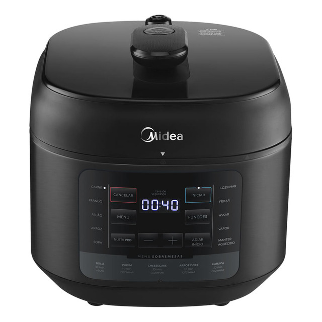 Panela De Pressão Elétrica 5l Nutripro Preta Midea Cor Preto Panela De Pressão Elétrica 5l Nutripro Preta Midea Cor Preto