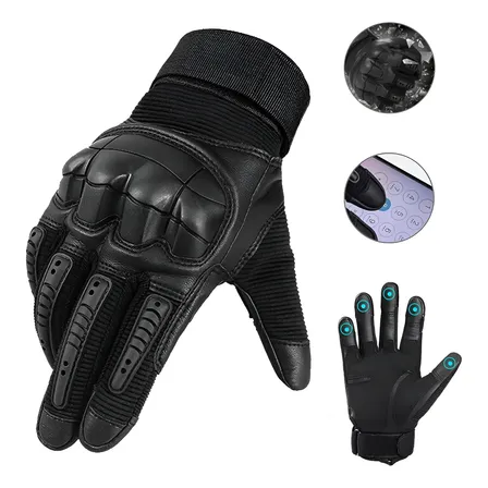 GUANTES DE CUERO CON PANTALLA TÁCTIL PARA MOTOCICLETA