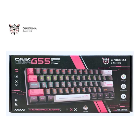 Teclado Mecánico Onikuma G55 Negro Rgb Switch Marron Usb