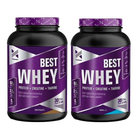 Xtrenght Best Whey Protein 2 Lb X 2 Unidades Potenciada Sabor Chocolate/vainilla