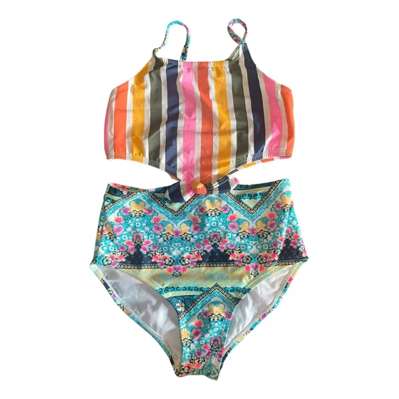 Traje Baño Niña Malla Hermoso Trikini Protección Uv Verano