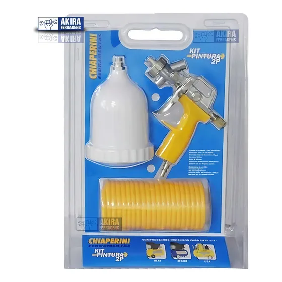 Kit Pintura Compressor Chiaperini 2 Peças Pistola Copo Mang Cor 19253 110v/220v (bivolt)