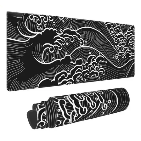 Mouse Pad Gamer Alfombrilla Olas Gigantes En Blanco Y Negro 800x300x2mm
