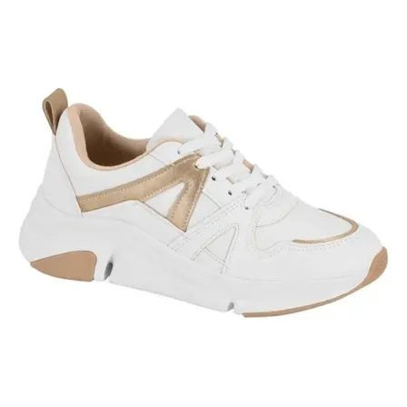 Tênis Feminino Estiloso Plataforma Moda Confortável Original Branco Off Geométrico 36 Br