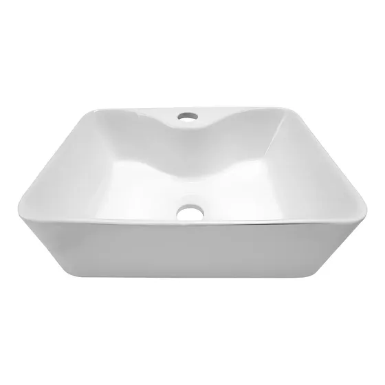 Lux Sany 214 Lavabo Cerámica Sobreponer Base Llave  Blanco Brillante