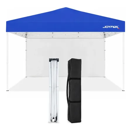 Gazebo Dobrável 3x3m Azul-Marinho Joyfox para Eventos, Praia e Camping