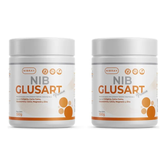 Pack X 2 Colageno Hidrolizado Glucosamina Nibglusart Premium Sabor Natural