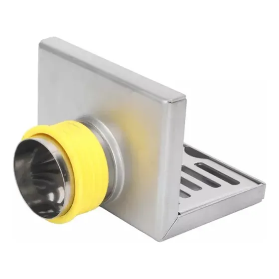 Mz Ralo De Piso De Canto Em Forma De L, Aço Inoxidável,
