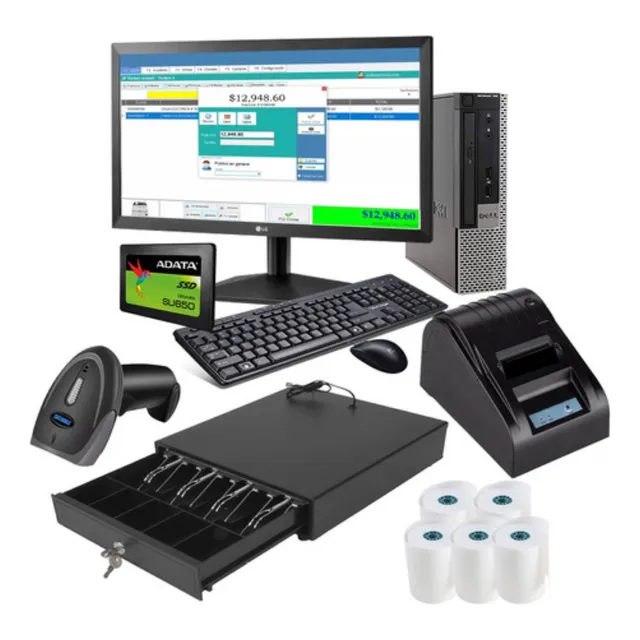 Kit Punto De Venta Pc 8gb 240gb Ssd /cajon Impresora Lector