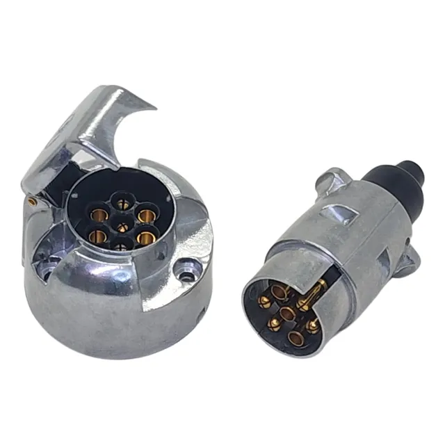 Tomada Carretinha 7 Polos Macho/femea Aluminio Reforçado