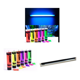 Luz Fluorescente Uv + 6 Pintura Fluor Ultarvioleta Luz Fluorescente Uv + 6 Pintura Fluor Ultarvioleta