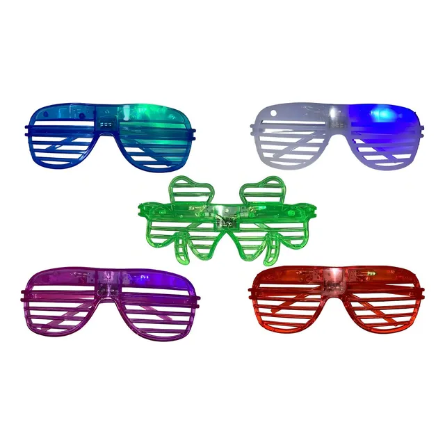 12 Lentes Luminosos Luz Led Retro Articulos Fiesta Batucada