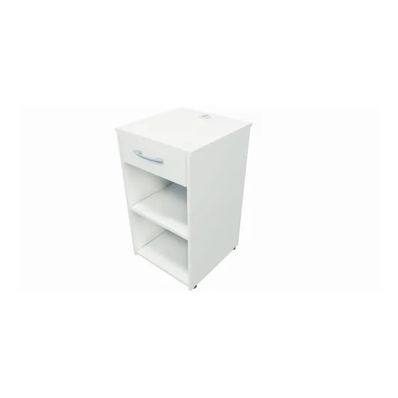 Mesa De Luz Con Cargador De Celular Incluido Puerto Usb Acabado Mate Color Blanco
