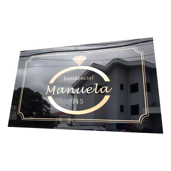 Placa Sinalização Acrílico 60x25 + 50x30 Com Fixadores