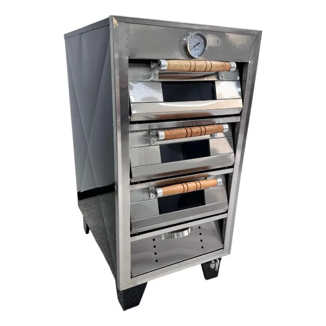 Horno De 3 Camaras Industrial A Gas Con Reloj De Temperatura