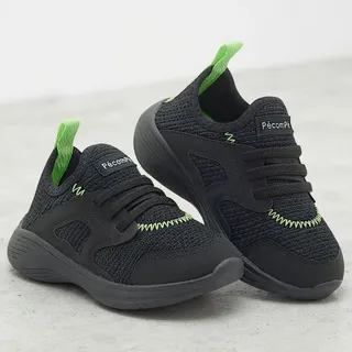 Pé Com Pé Tenis Infantil Menino Preto Casual Pé Com Pé Calce Fácil