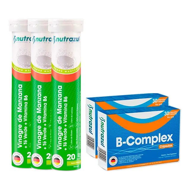 Vinagre De Manzana (3) + B-complex Cápsulas (3)- Pack 6u