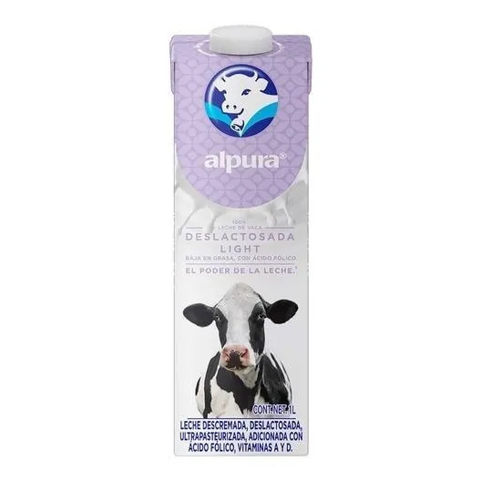 Leche Alpura Deslactosada Light 1 Litro Baja En Grasa