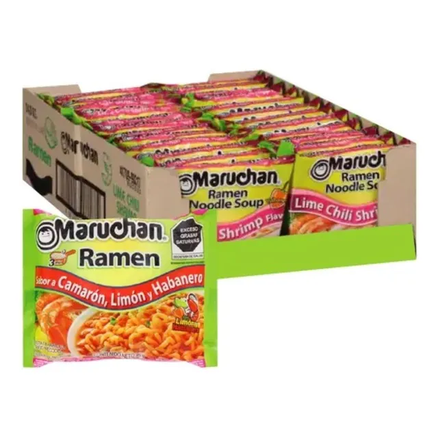 Pack 24 Sopas Ramen Maruchan Camarón Limon Y Habanero