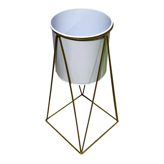 Porta Macetero De Fierro 53cm Base Cuadrada Ca-10
