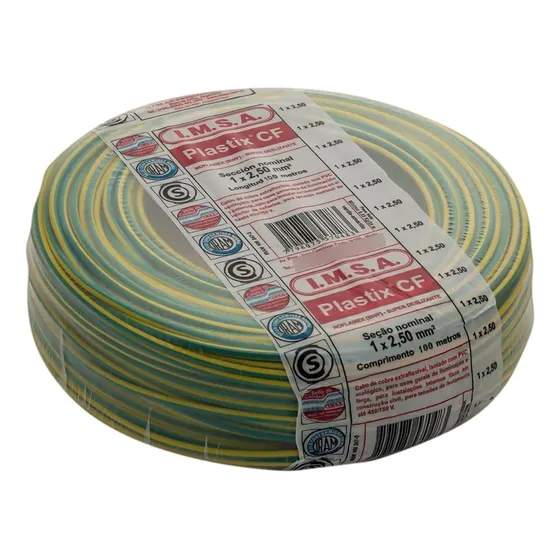 Cable Unipolar 2,50mm Pvc Verde/amarillo  Imsa Plastix Cf