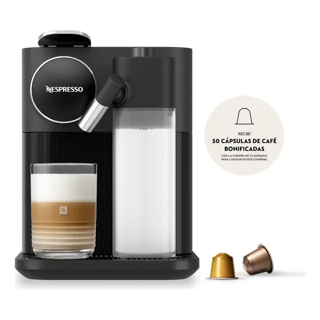 Nespresso Gran Lattissima Black + Cápsulas