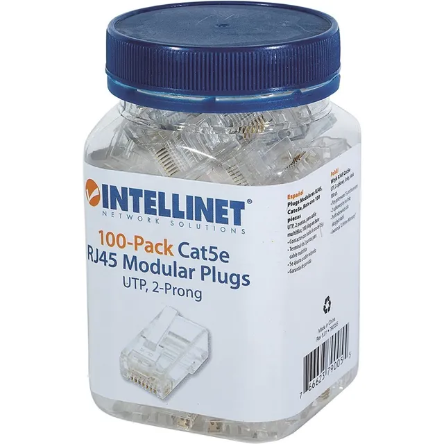 Plug Bote 100 Piezas Conector Rj45 Intellinet 790055 Cat 5e