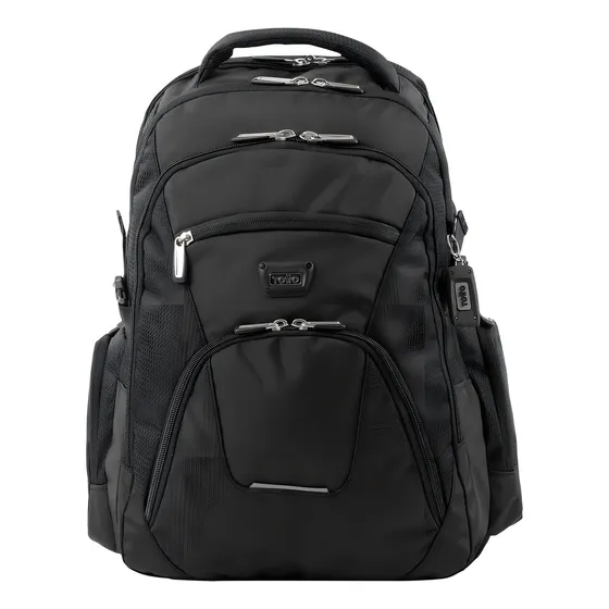 Totto Mochila Ergonómica Extra Grande Porta Laptop 15.4 Con Correas De Compresión | Escuela - Viaje - Oficina | 20 Litros Polixan2.0231 Color Negro Diseño de la tela Lisa