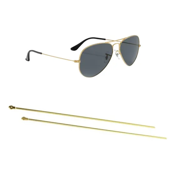 Patilla Para Ray Ban Tipo Aviator Round Metal Repuesto Dorado