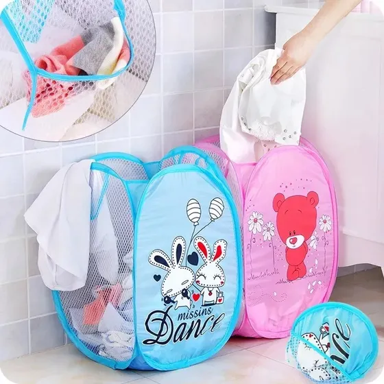 Cesta Plegable Para Ropa Sucia De Tela, Almacenamiento Orden