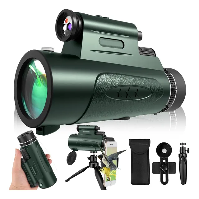 Telescopio Monocular Hd + Tripode + Soporte De Celular