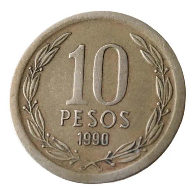 Moneda Chile 10 Pesos 1990
