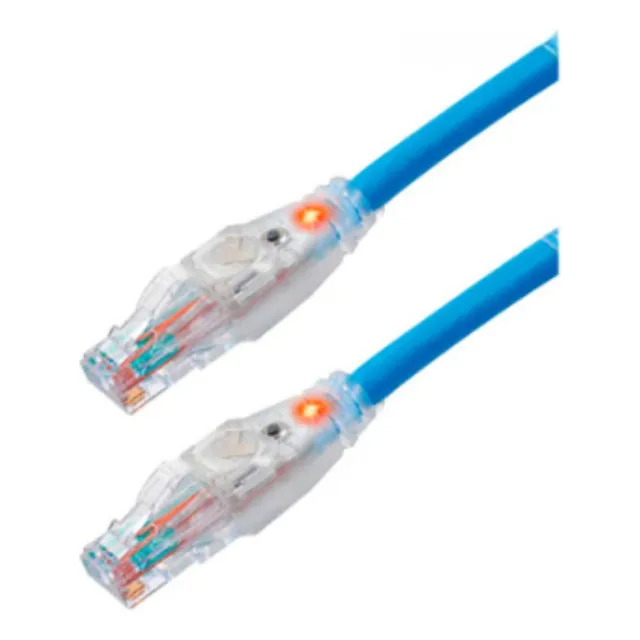 Cable De Red Patchcord Utp Cat6a Traceable Con Luz Led 1.2m