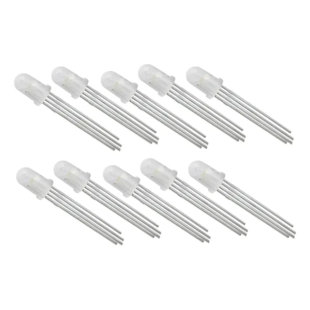 Pack 100 Leds 5mm Rgb Catodo Comun Rojo Verde Azul Nubbeo