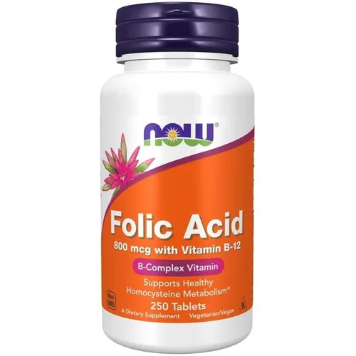 Now Foods Acido Folico 800mcg 250 Tabs Sabor Sin Sabor