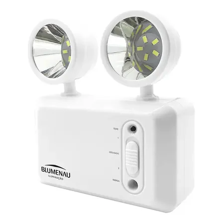 Foto de Luminaria Blumenau Bloco Luz De Emergência Farol Led Ajustável Cor Cinza
