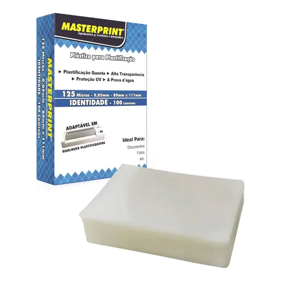 Plástico P/ Plastificação Rg/identidade 80x110 0,05mm 100un