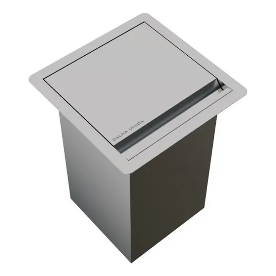 Lixeira Quadrada 4 Litros Com Tampa Inox Cor Escovado Scotch Brite